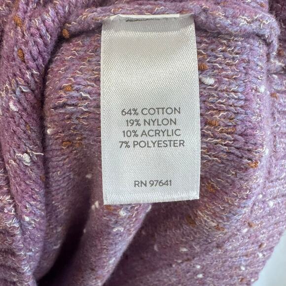 J. Jill Purple Textured Cotton Blend Long Sleeve Knit Pullover Sweater XL - Picture 4 of 6